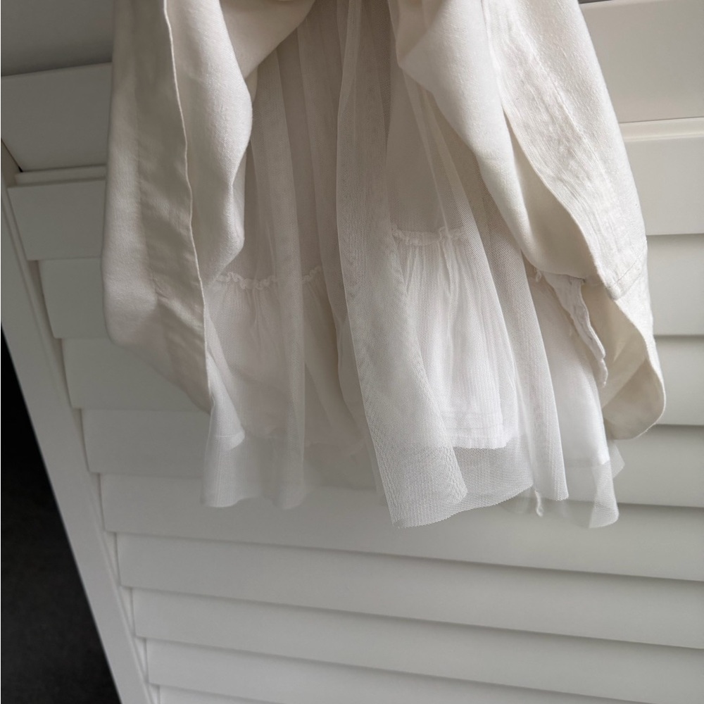 Mini Boden White Dress with Multicolor Smocking - Picture 6 of 11